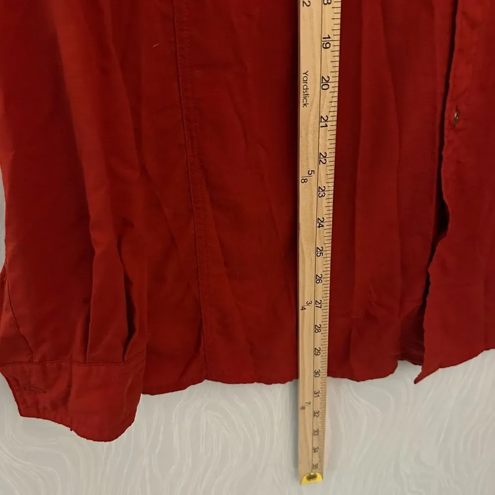 The North Face Men's Red Nylon‎ Button Up Gorpcore Outdoor Shirt Size M